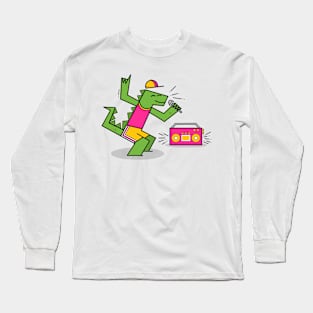 Dinosaur Rap, Prehistoric Boom Box Long Sleeve T-Shirt